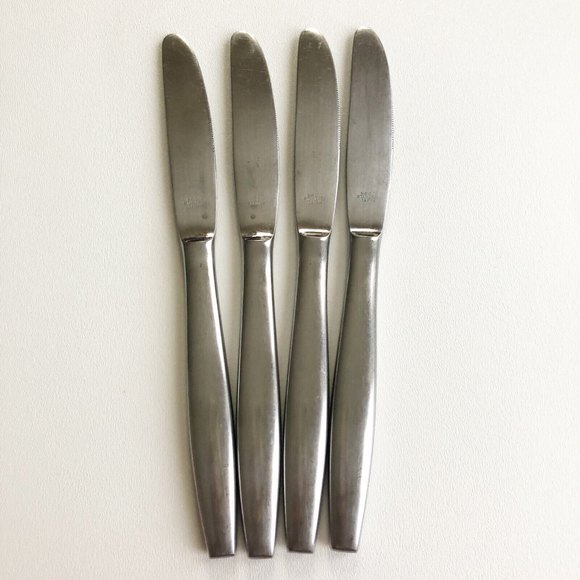 Portrait National Stainless Steel NSCO Japan Blunt Sleek MCM Mod 4 Dinner Knives - Picture 2 of 4